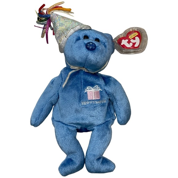 Ty Beanie Baby - SEPTEMBER Birthday Teddy Bear 9" ...with Mint Tags - Picture 1 of 6